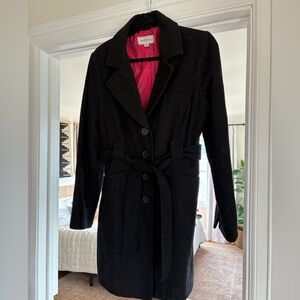 Merona Black Trench Coat with Pink Lining